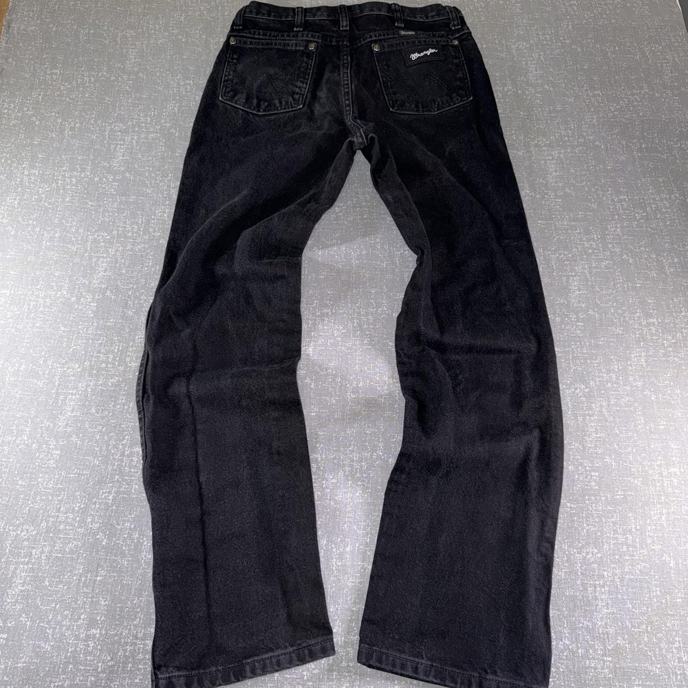 Wrangler 936 Jeans Mens 32x32 Black Denim Regular Fit Straight Leg Pants